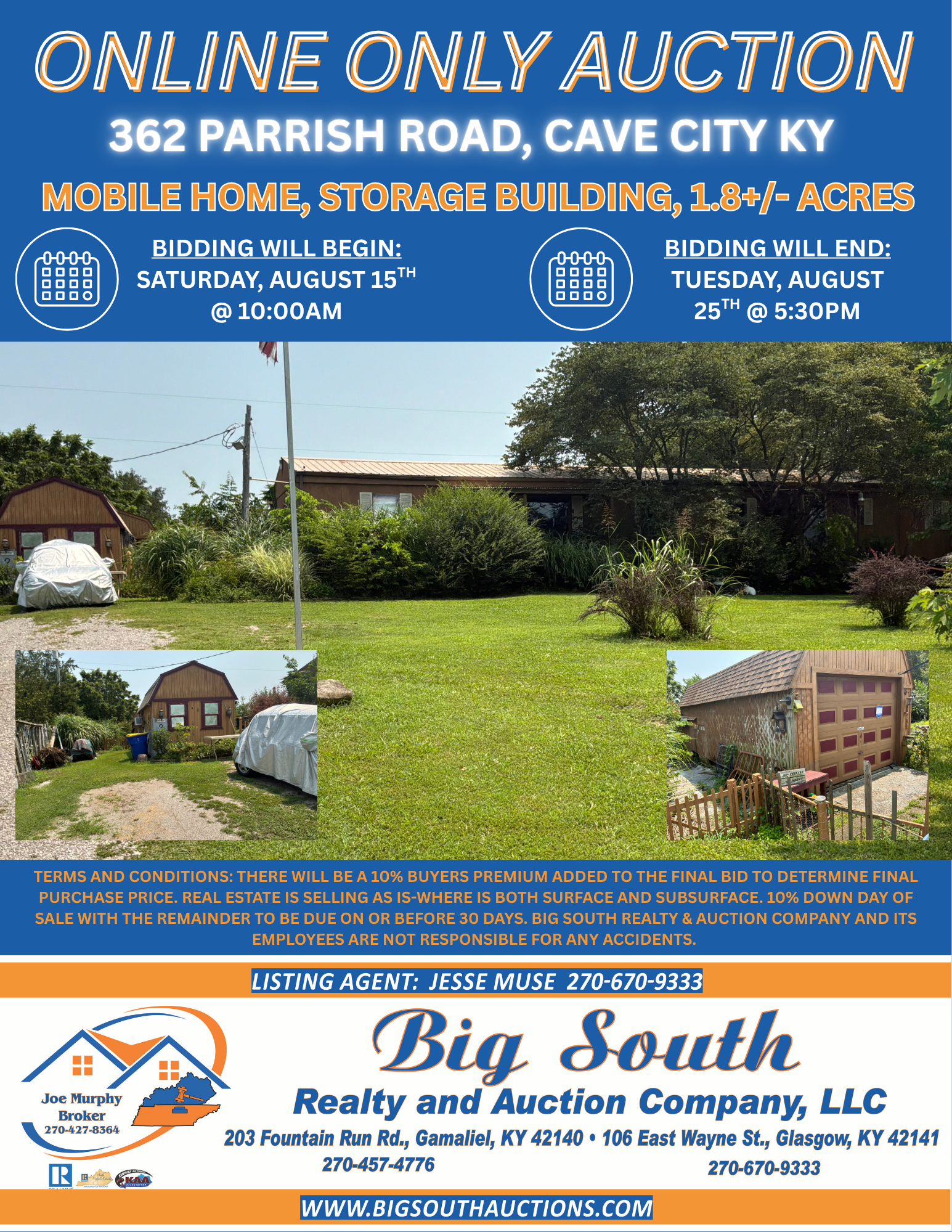 ONLINE ONLY AUCTION - PARRISH RD, CAVE CITY KY