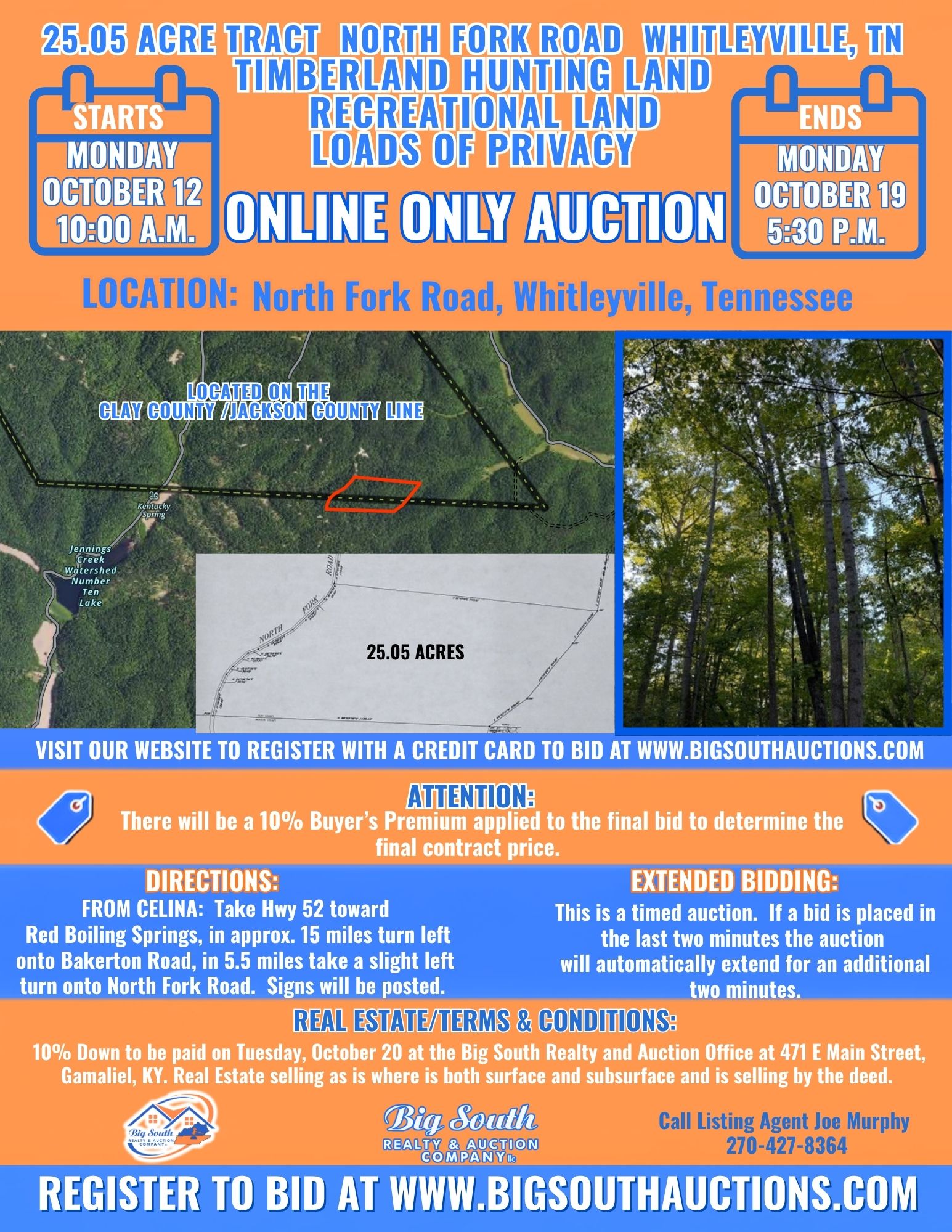 25.05 Acres North Fork Road Whitleyville TN ONLINE ONLY