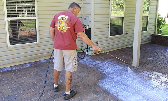Pat McCrindle applying sealer.