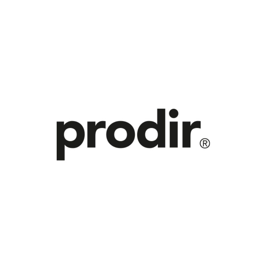 Prodir brand logo in bold black lowercase letters on white background.