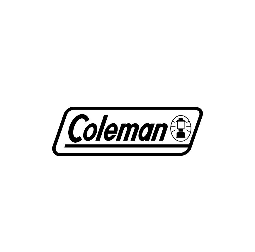 Coleman logo with a lantern icon inside a rounded rectangular border.