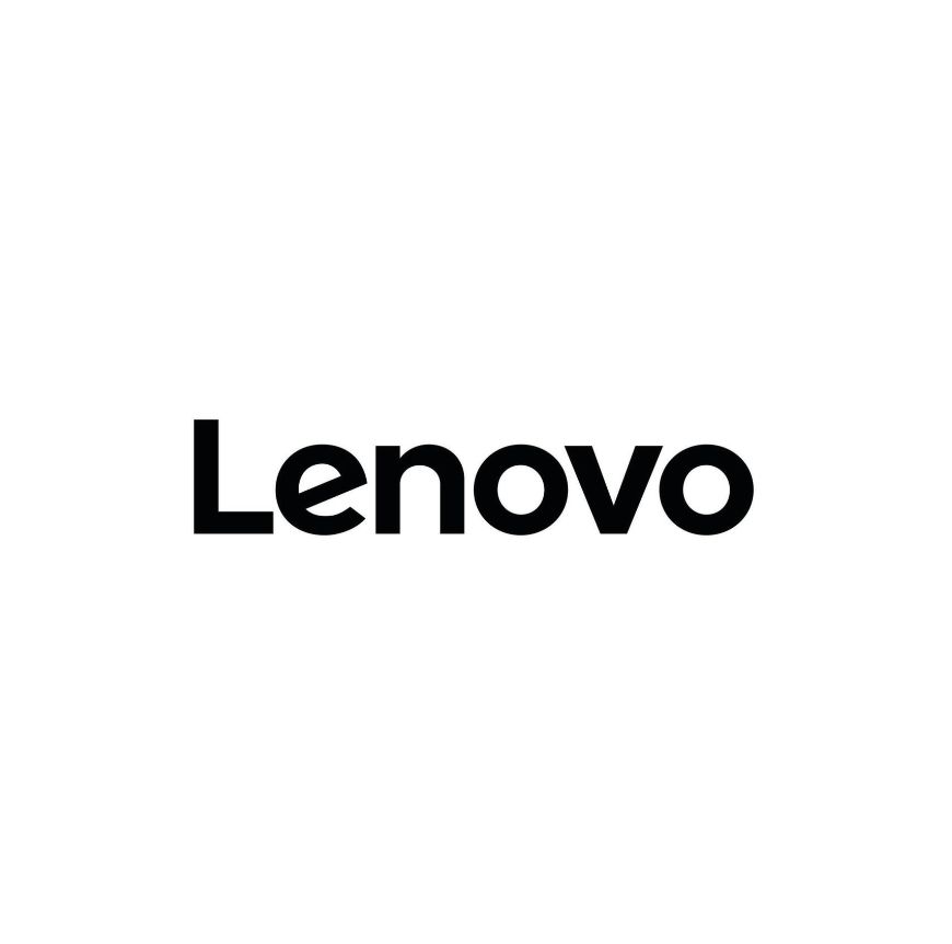 Lenovo logo in black text on a white background.