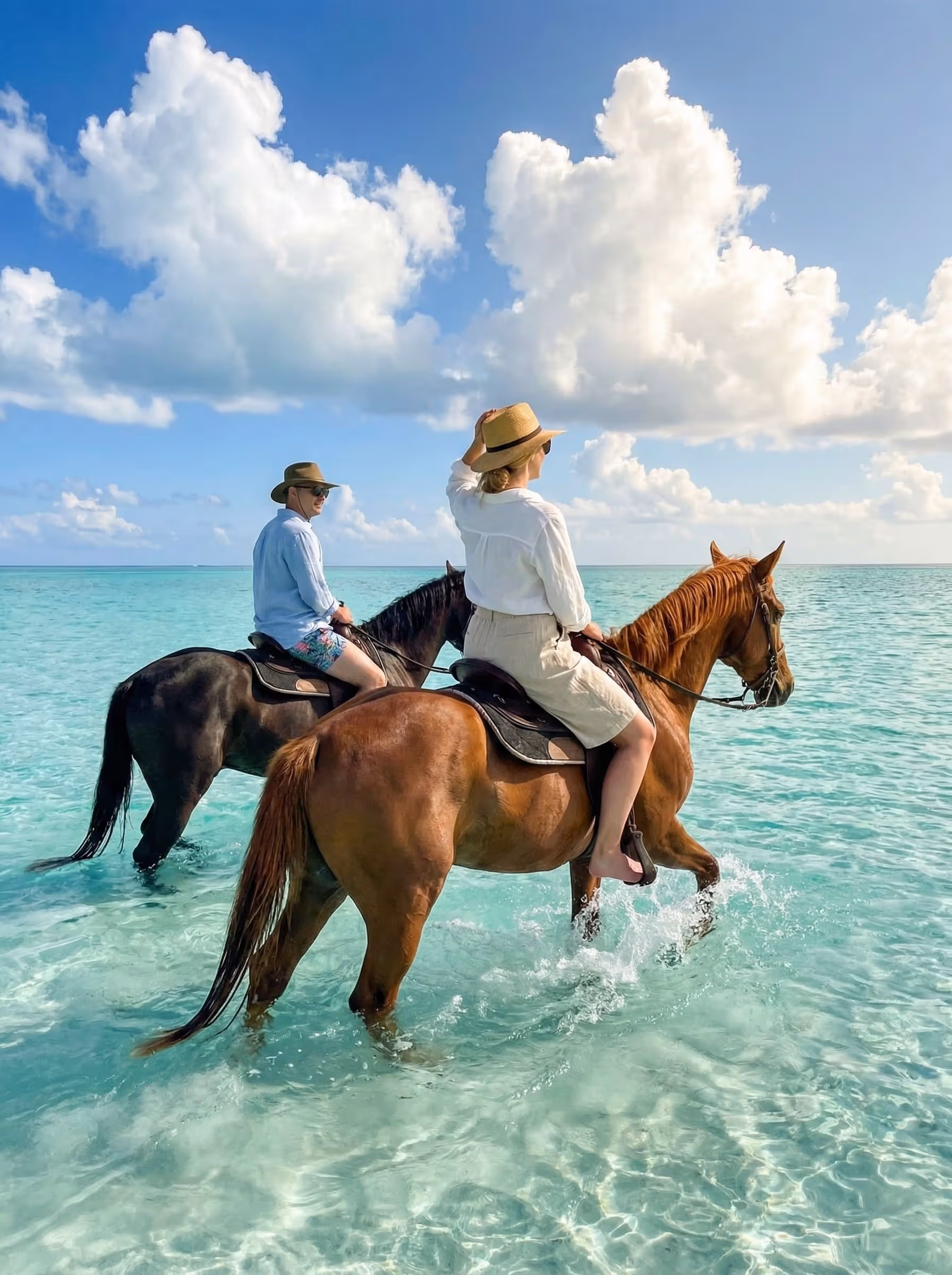 Two young local students in school uniforms sitting at a community school in the TCI.