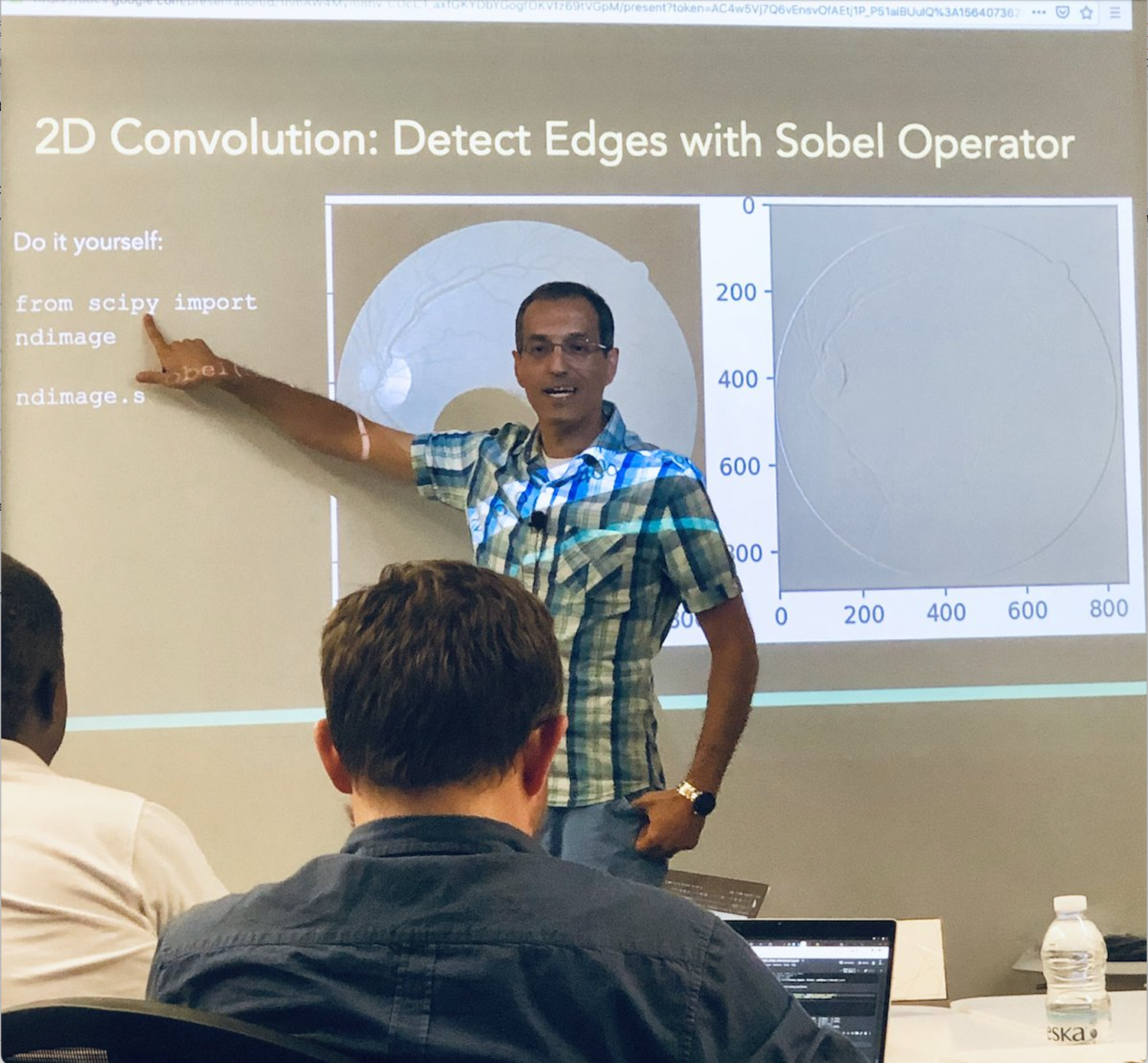 Dr. Hajian in front of the Green Bank Telescope, the largest steerable radio telescope on Earth.