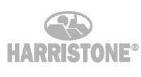 Harristone logo with a symmetrical geometric design above the name.