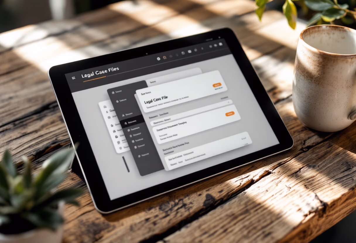 [digital project] image of case file on a tablet (for a legal tech)