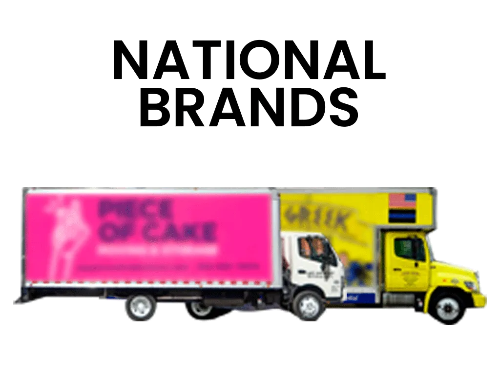 a truck with a pink trailer