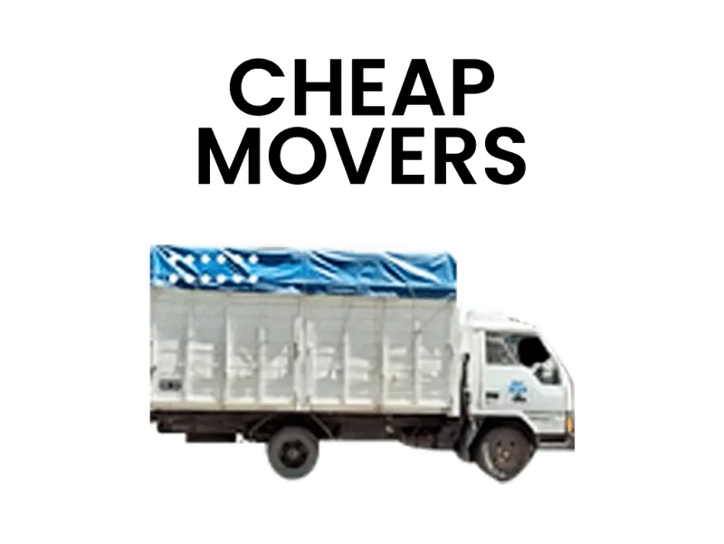 a white truck with blue tarp on the back