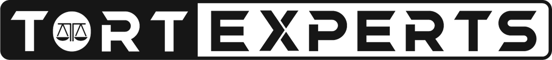 Tort Experts logo with scales of justice symbol inside the letter O, enclosed in a rounded rectangle border.
