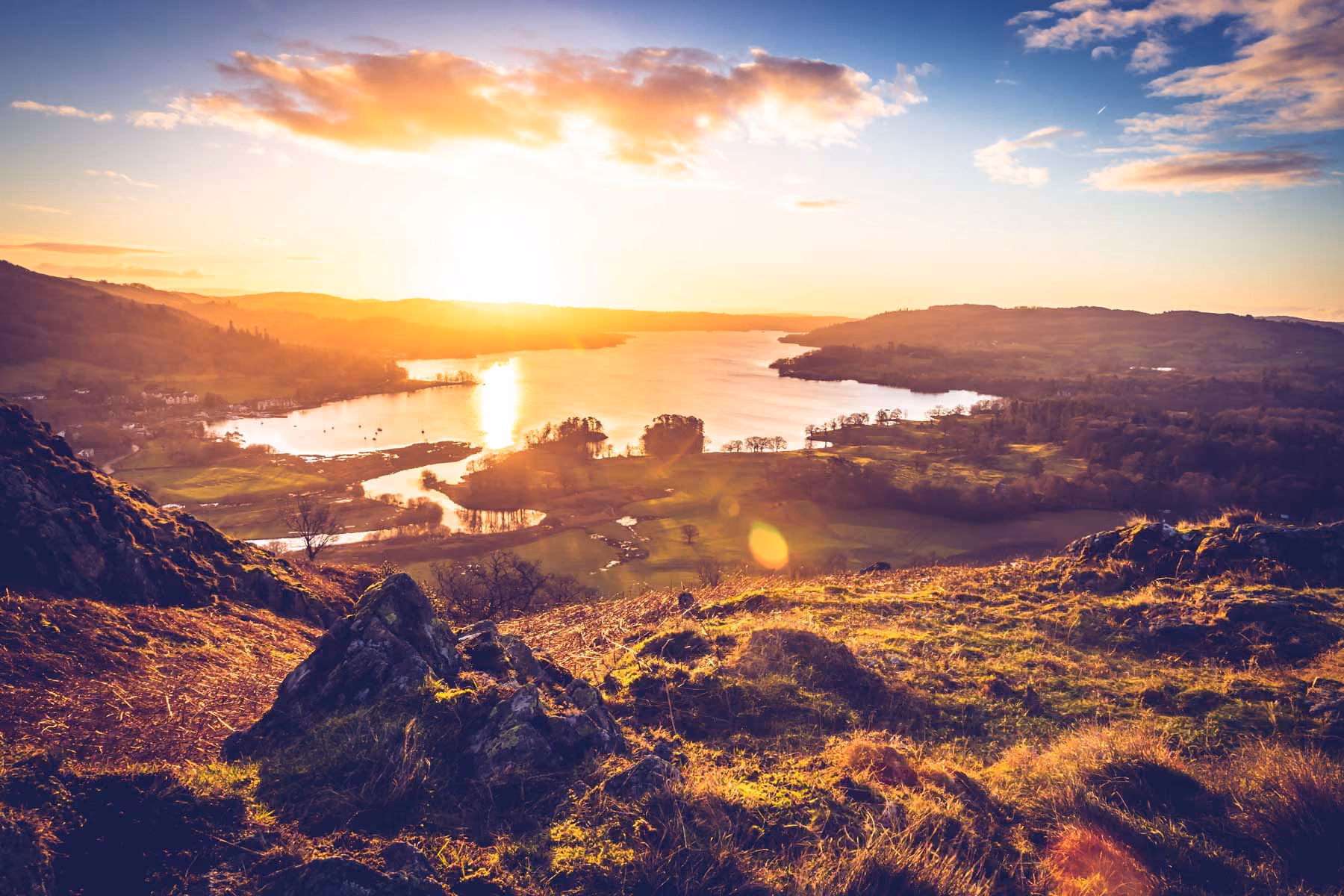 Sunrise over Lake Windermere in the Lake District National Park, Cumbria. Photo by AlTopping.com