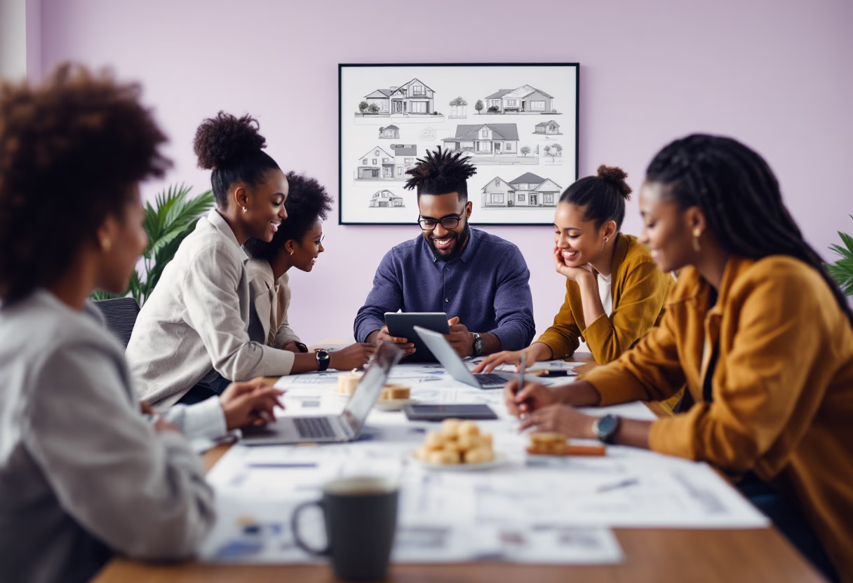 image of people working in an office (for a real estate tech)