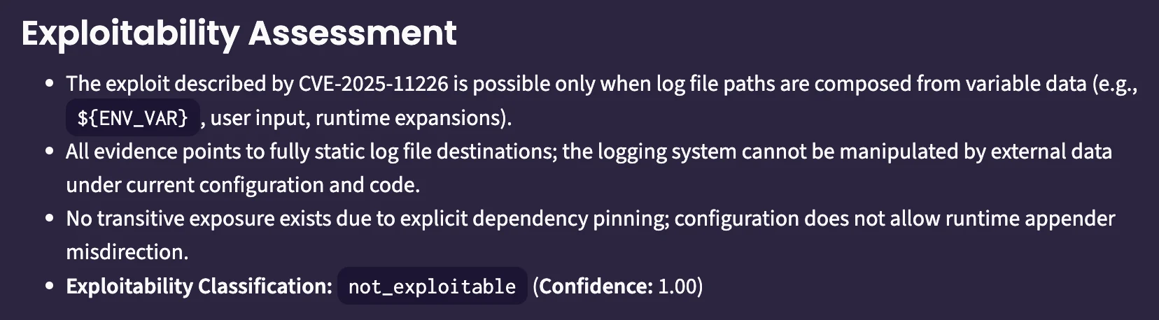 Exploitability analysis interface showing how Pixee traces CVE reachability through code paths