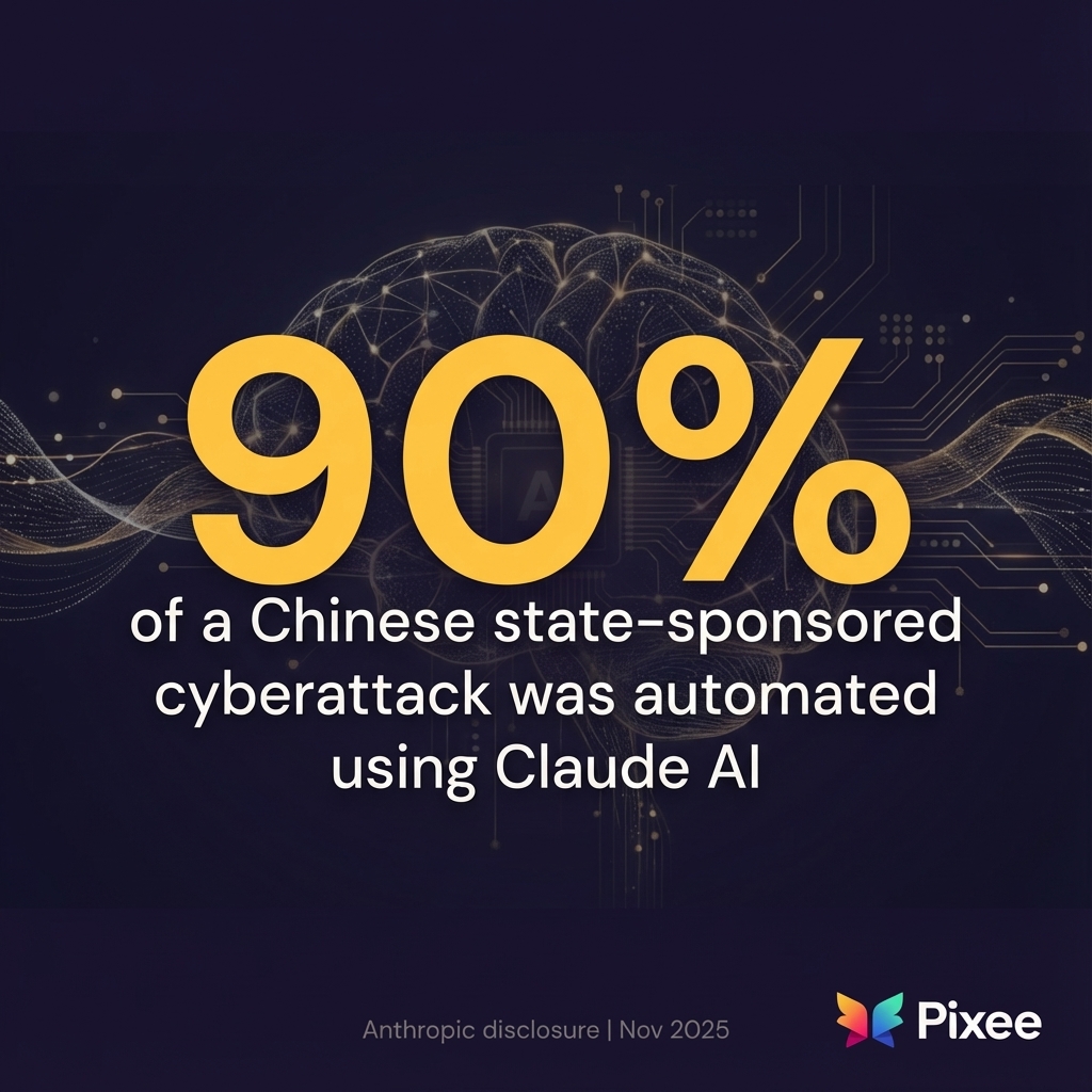 Slide on threat actors automating 90 percent of cyberattacks using AI tools like Claude