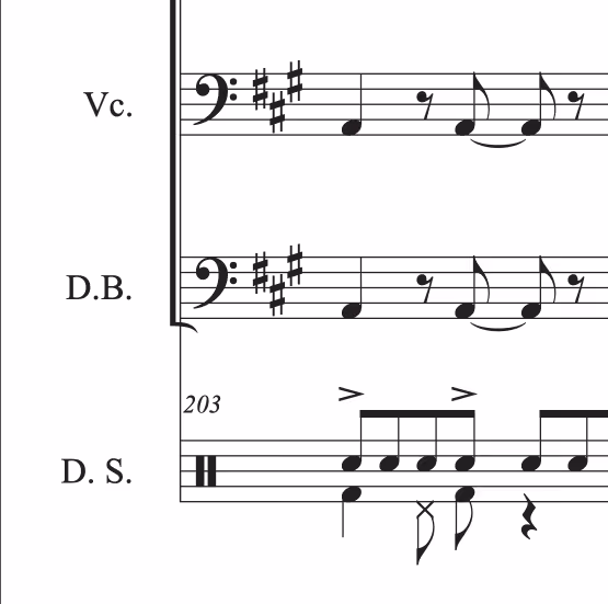 Sheet music beginning