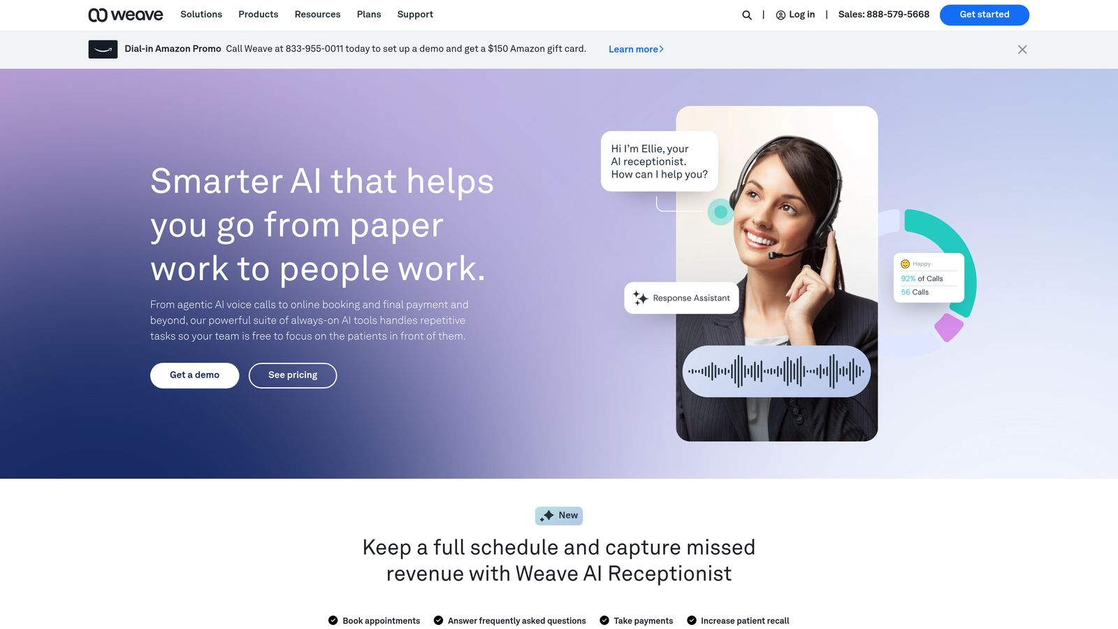 Screenshot of Weave website