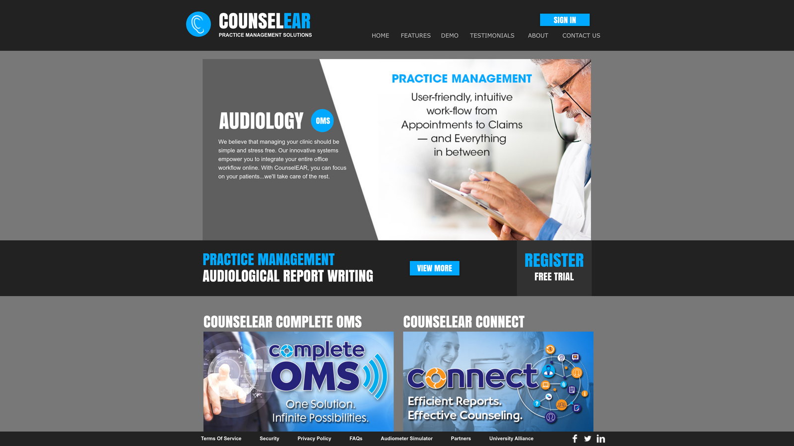 Screenshot of CounselEAR website