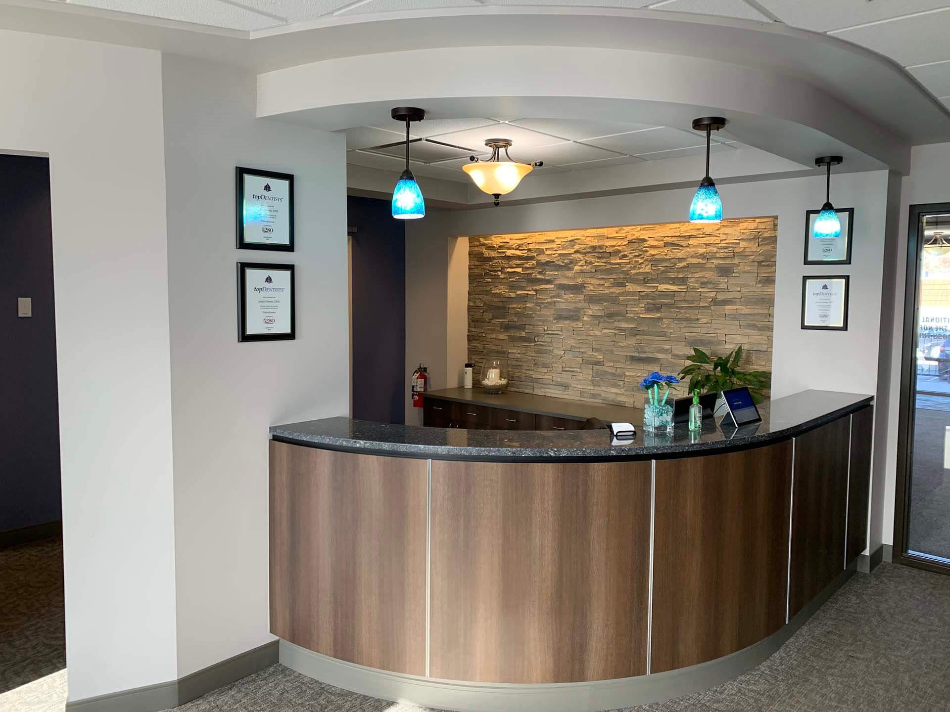 Patient reception area at Owens Orthodontics Wheat Ridge office