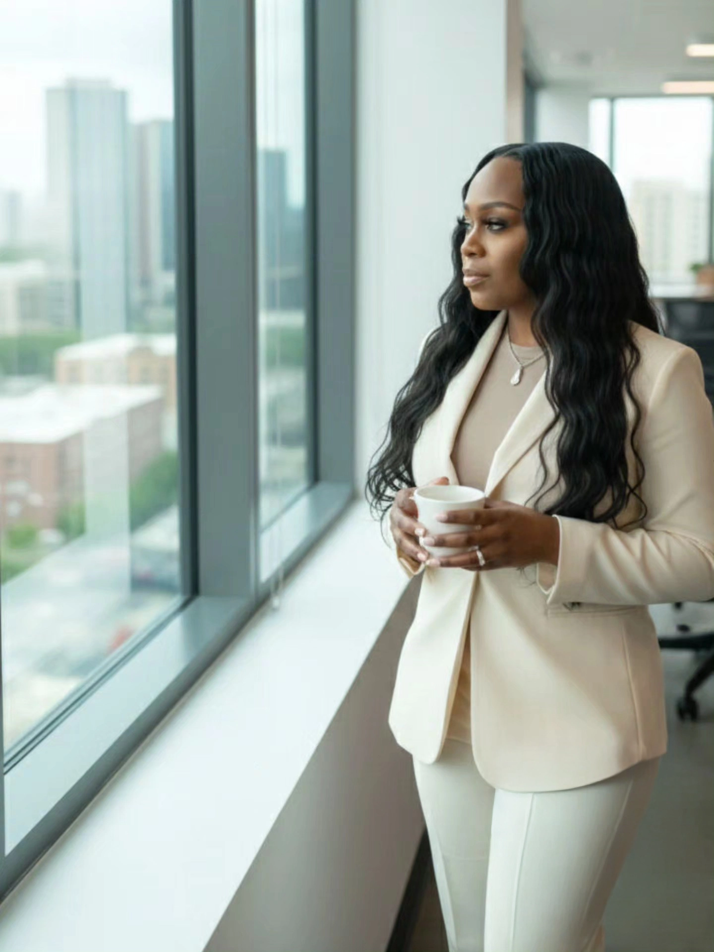 Ayana Thomas The Grief Coach holding her morning coffee 