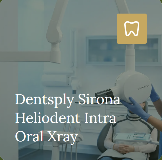 A Dentsply Sirona Heliodent intraoral X-ray unit in a dental operatory.
