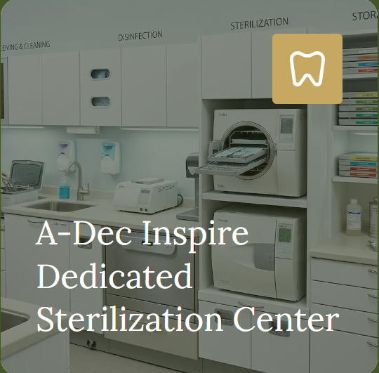 An A-dec Inspire instrument-processing and sterilization work area.
