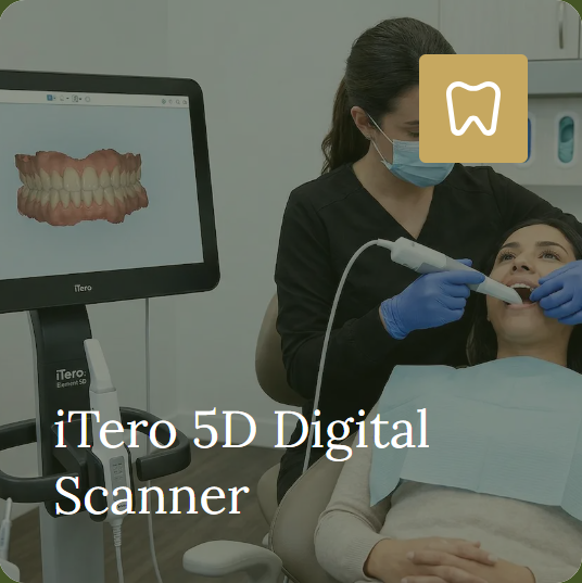 An iTero scanner capturing an intraoral scan beside a screen showing a digital dental model.