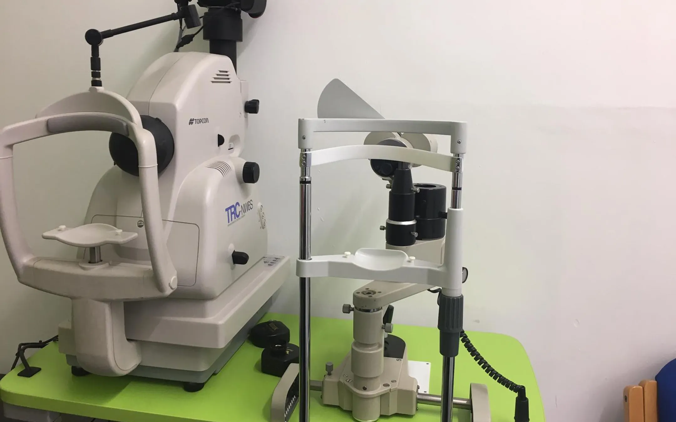 Advanced Topcon slit lamp and optical examination equipment at independent opticians practice