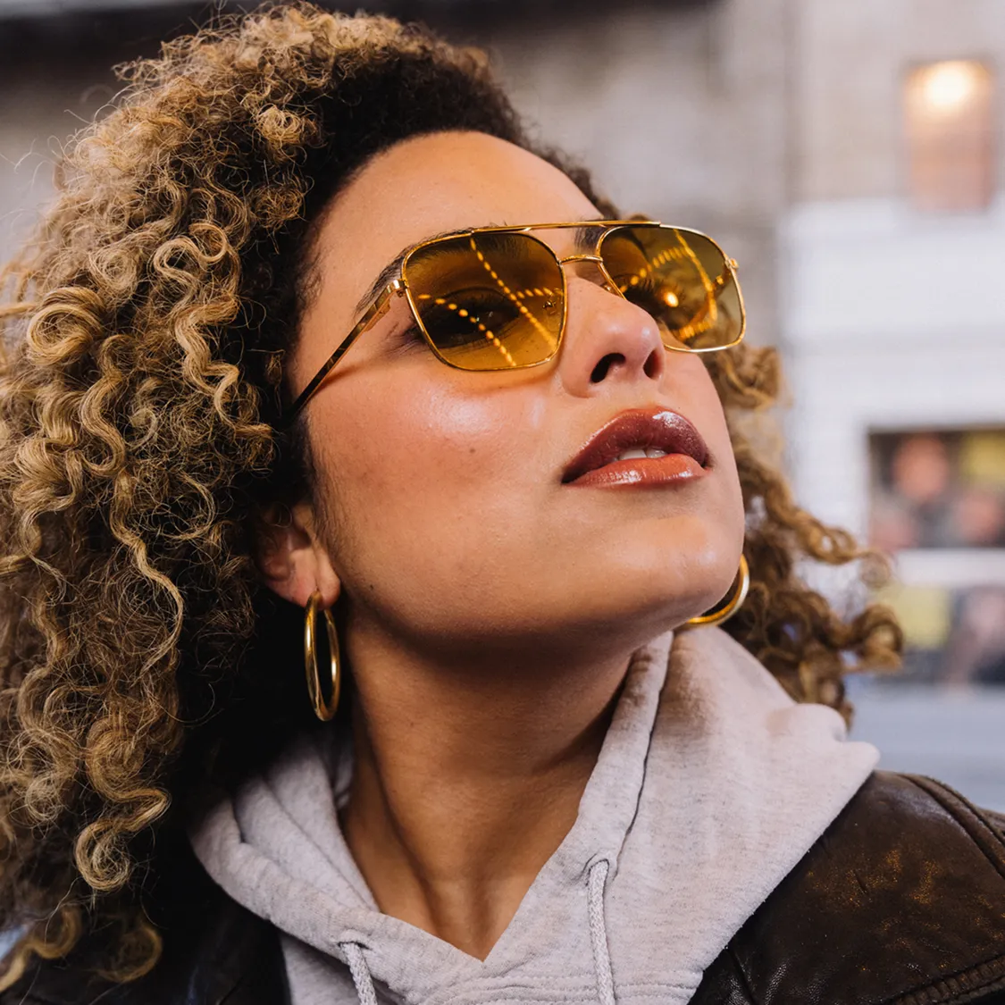 Moscot gold aviator sunglasses with mirrored lenses - women's designer eyewear collection