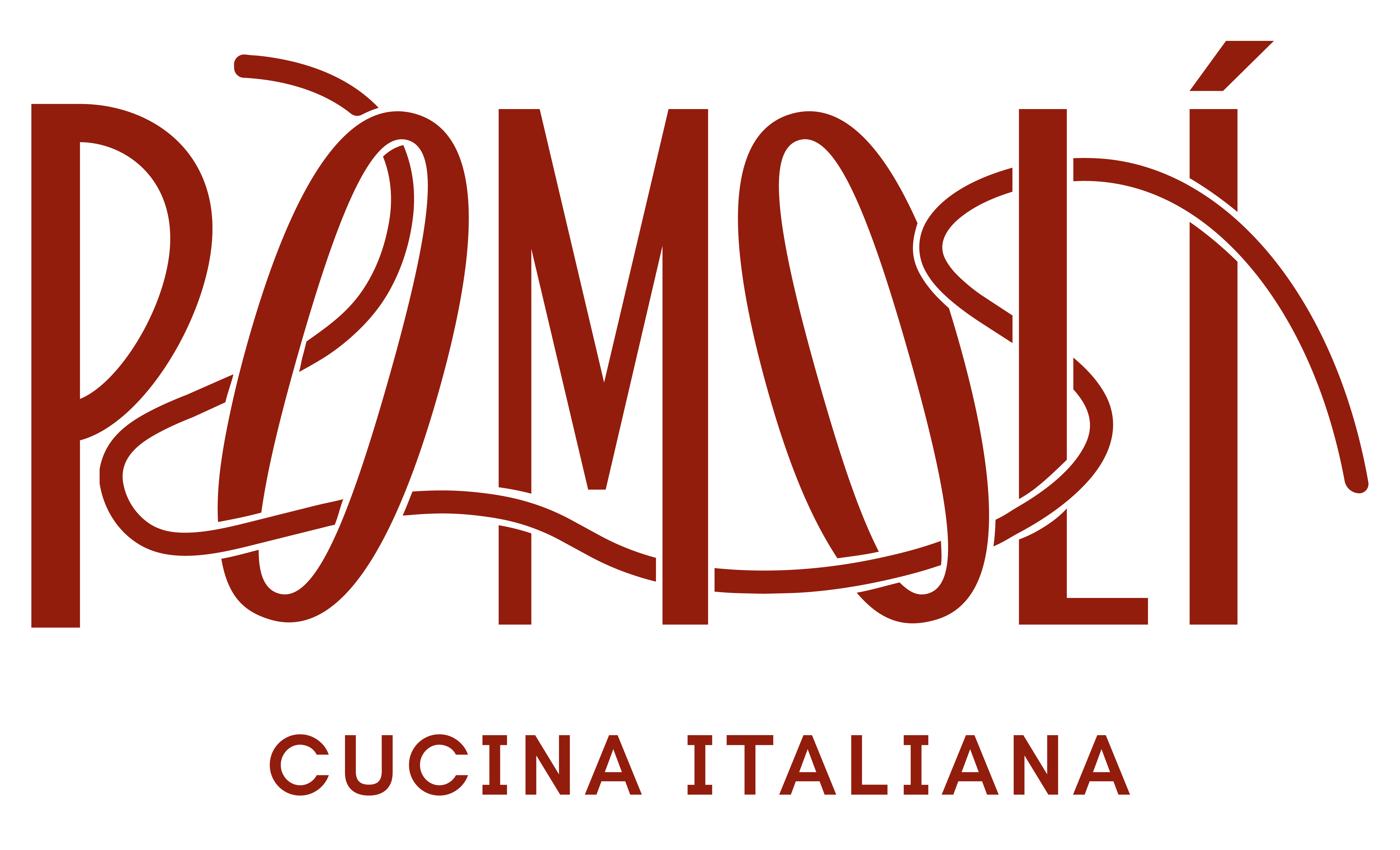 Logo rouge du restaurant italien Pomoli - Cucina Italiana.