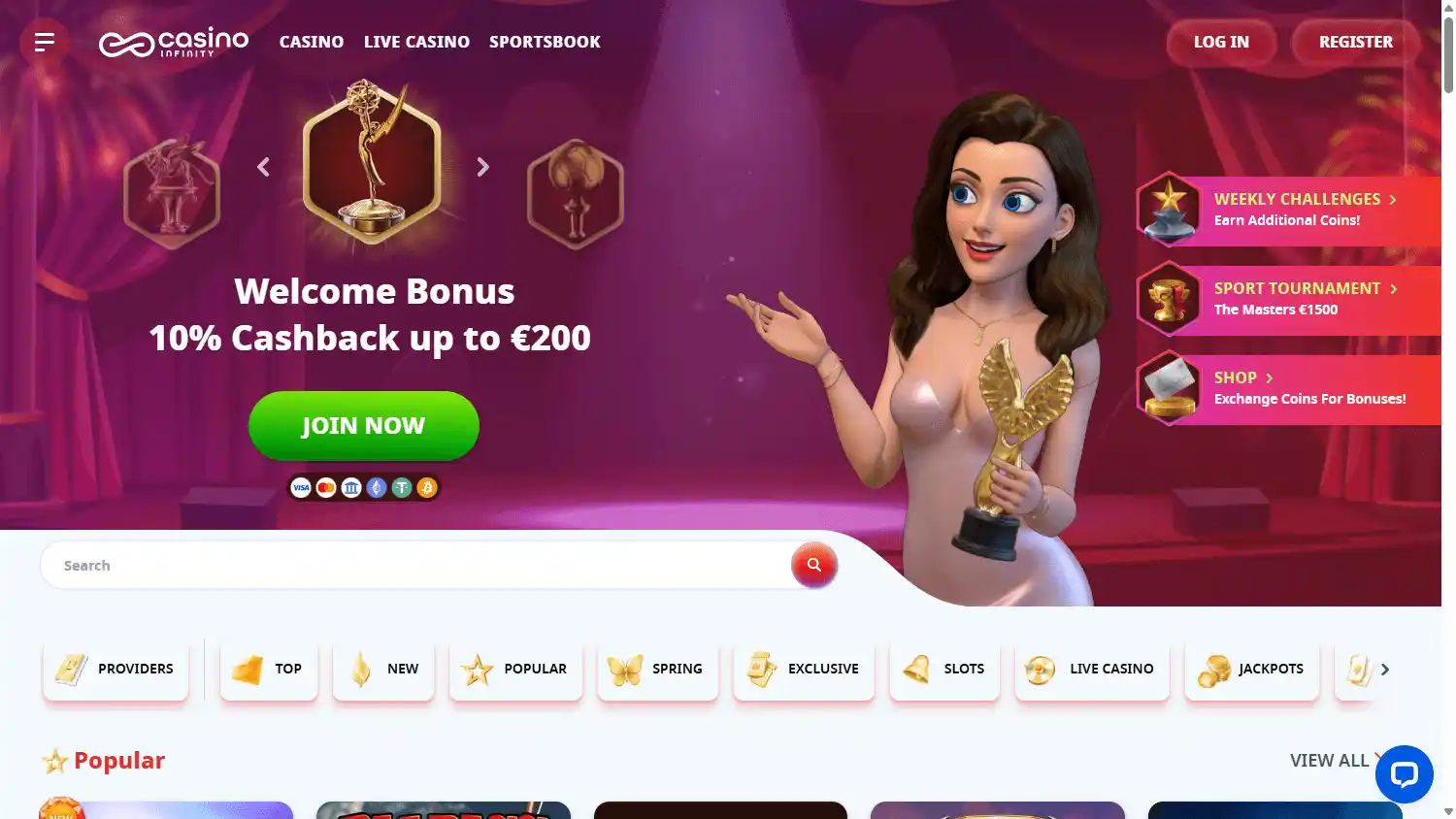 Casino promotions screenshot
