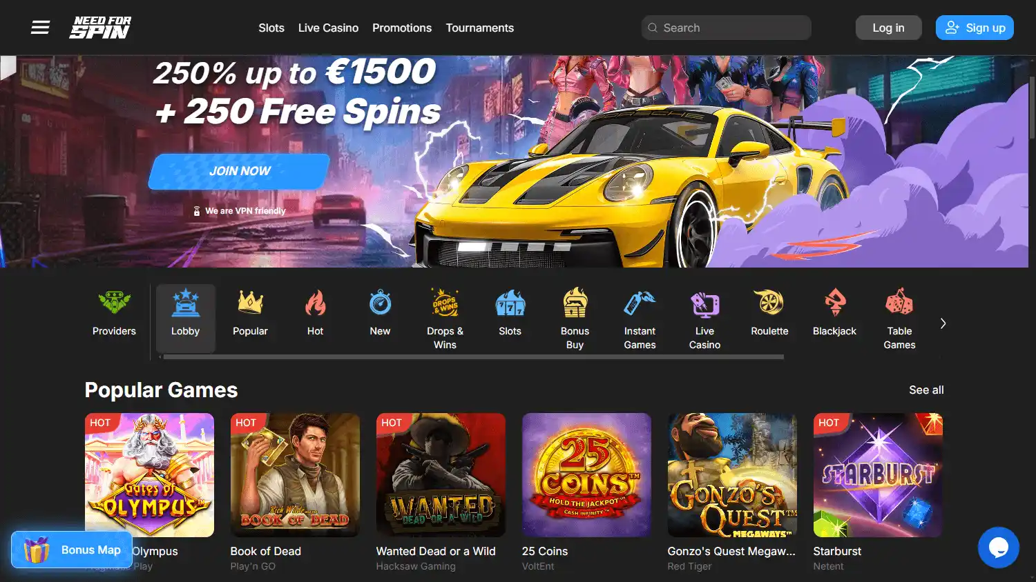 Casino promotions screenshot