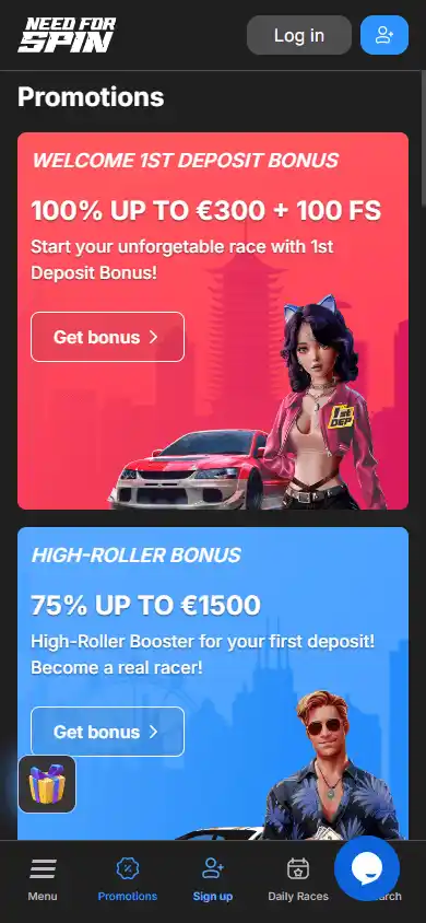 Casino promotions screenshot