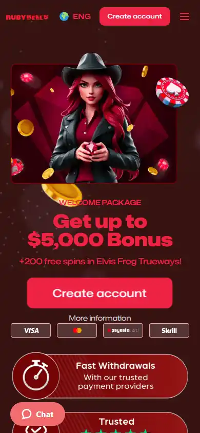 Casino homepage mobile screenshot