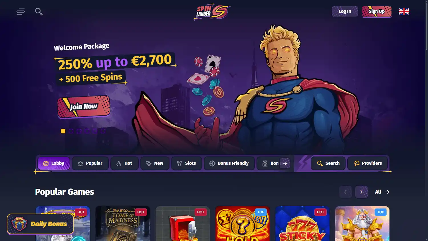 Casino promotions screenshot