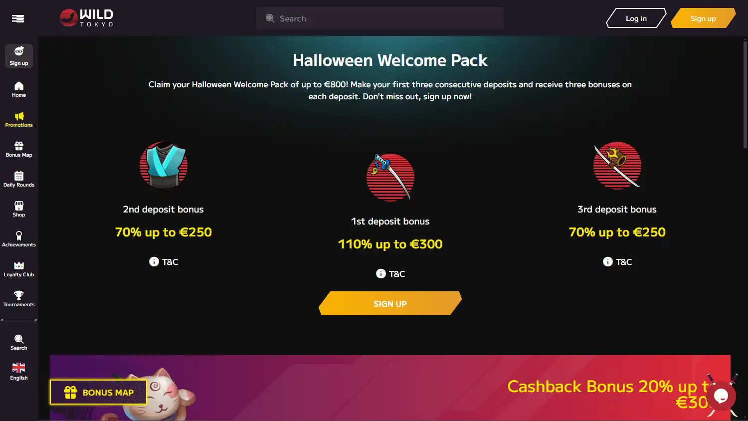Casino games lobby screenshot