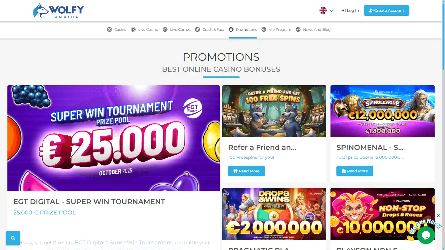 Casino games lobby screenshot