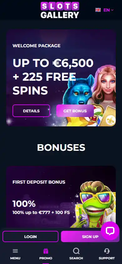 Slots Gallery Casino promotions mobile screenshot