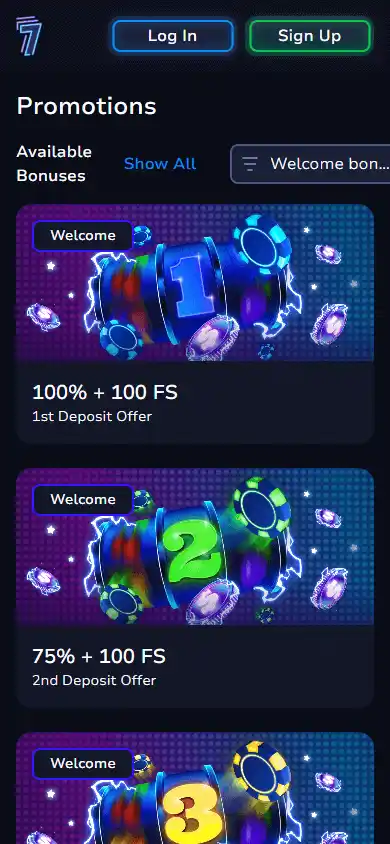 7Bit Casino promotions mobile screenshot