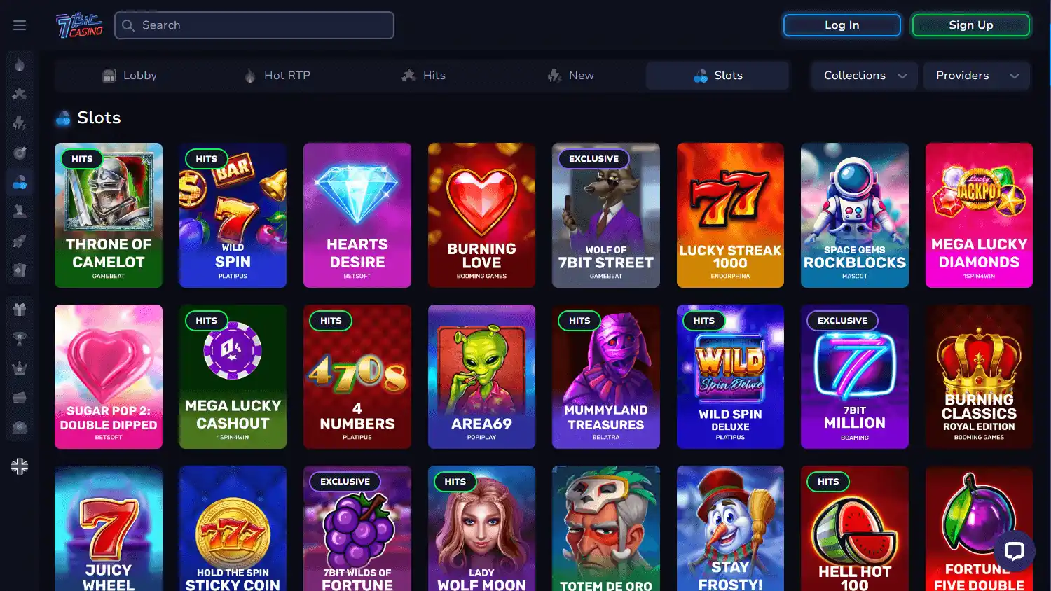 7Bit Casino games lobby desktop screenshot