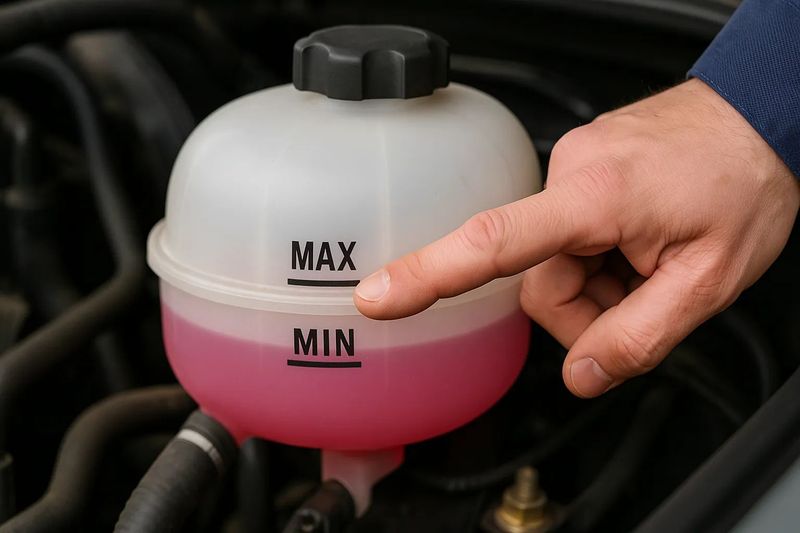Расширительный бачок с отметками MIN и MAX