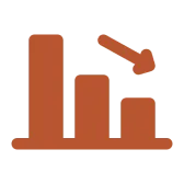 Balkendiagramm mit Abwärtstrend – Mandatszahlen/Umsatz unter Druck: Ursachen analysieren