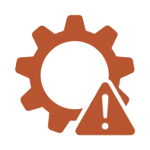 Zahnrad mit Warnsymbol – Prozessprobleme und Reibungsverluste in der Kanzlei erkennen