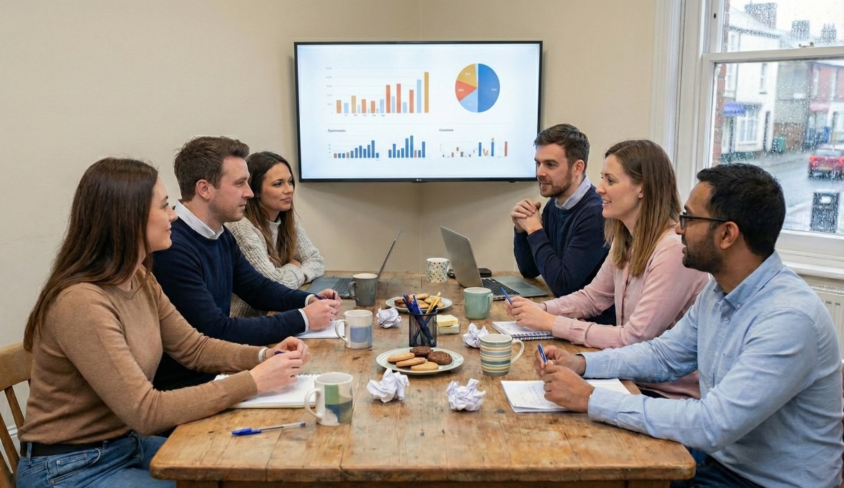 image of a business meeting (for a data analytics and business intelligence)