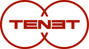 TENET wordmark logo inside two overlapping red circles.