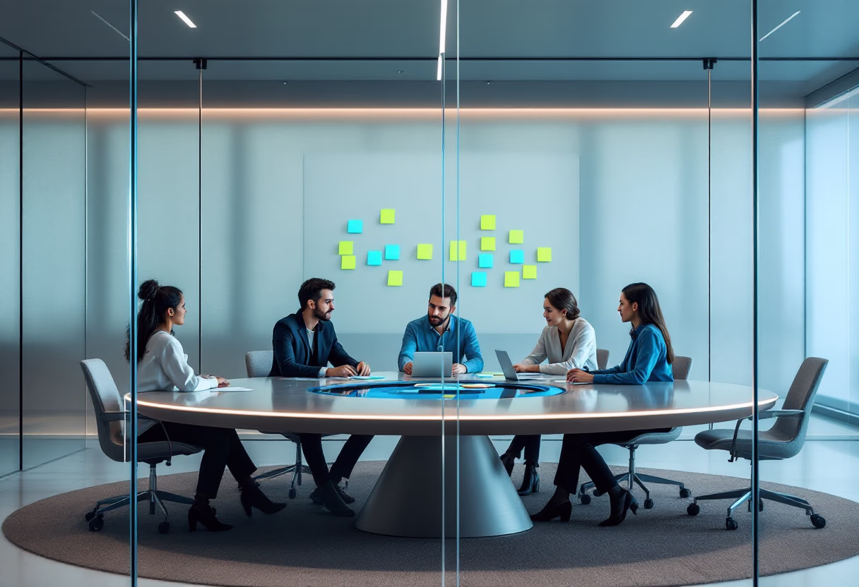 image of brainstorm session with sticky notes (for a b2b saas)