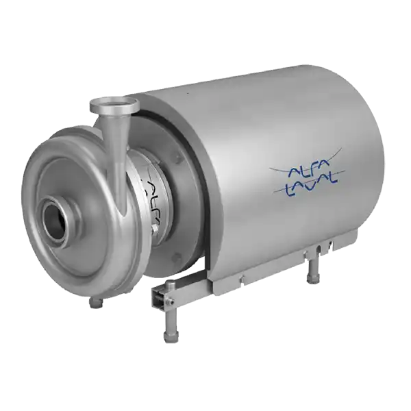 Sentrifugal pumpe med metallhus og Alfa Laval-logo på siden.
