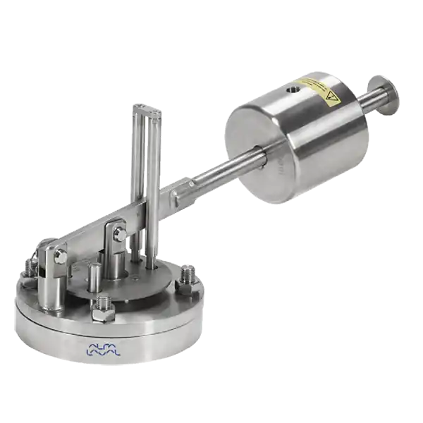 Trykkløsningsventil i rustfritt stål med ALFA-logo på basen.