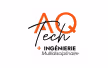 Logo d'AQ Tech ingénierie multidisciplinaire avec texte noir et orange.