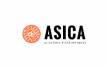 Logo ASICA avec un symbole circulaire orange à gauche et le texte noir à droite.