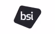 Logo bsi blanc sur fond noir en forme de losange arrondi.