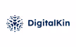 Logo DigitalKin with a blue abstract circular design next to the company name.